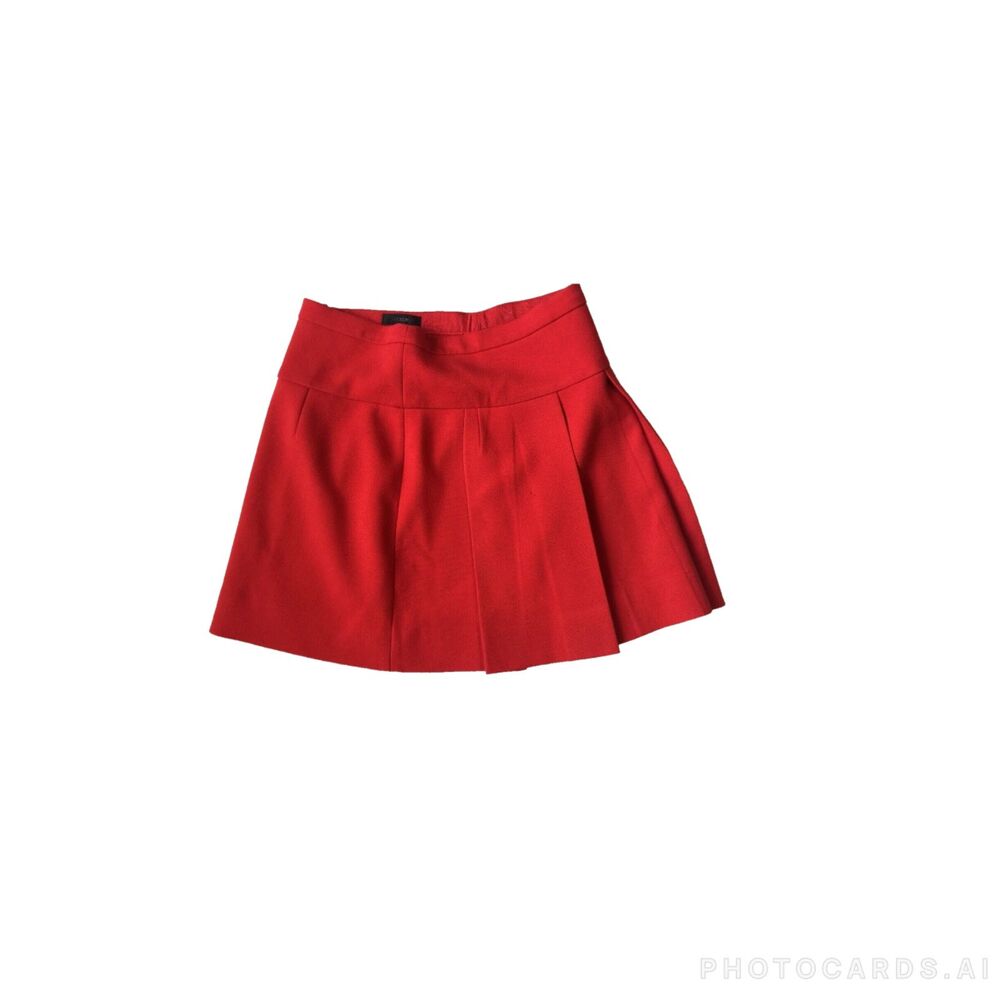 J. Crew Skirt Womens Size 2 Red Pleated Mini